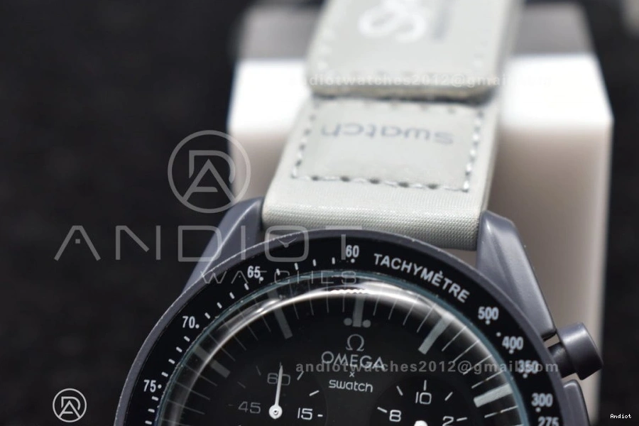 Omega Strap x to Bioceramic Mercury on Quartz Nylon Mission Moonwatch Swatch 1227